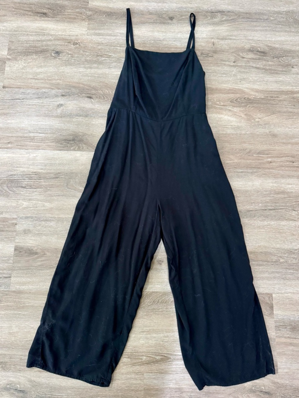 Black Wide-Leg Spaghetti Strap Jumpsuit - Women